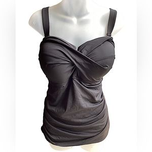 Anne Cole Black Twist Bandini Swim Top. B17